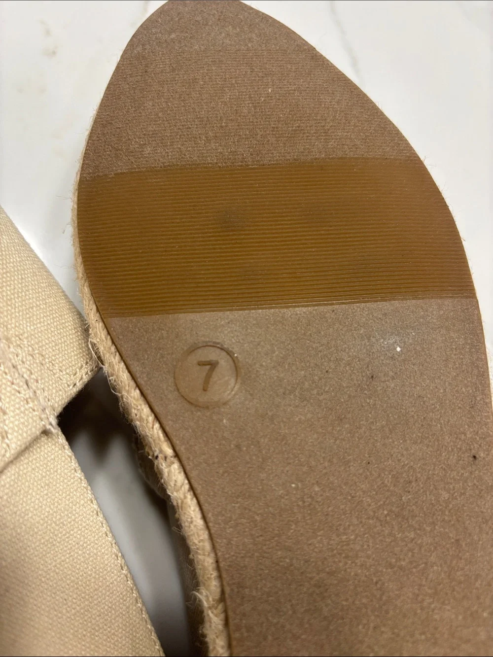 Women's Beige Canvas Espadrille with Black Toe